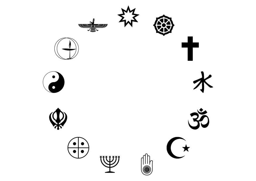Dibujo para colorear religiones del mundo