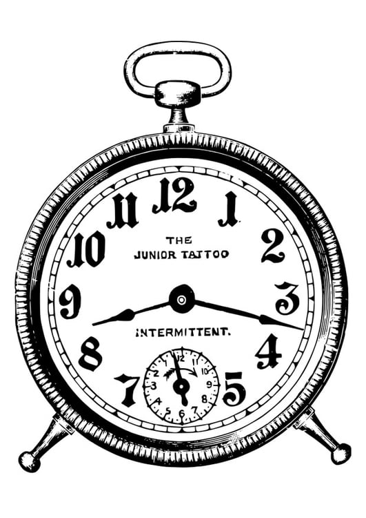 Dibujo para colorear reloj despertador