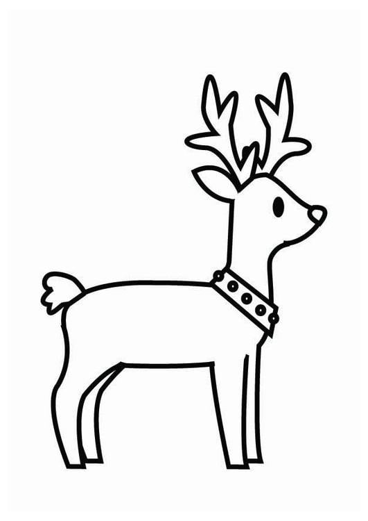 Dibujo para colorear reno de Navidad - Dibujos Para Imprimir Gratis - Img  26704