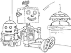 Dibujos para colorear robot de juguete