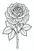 Dibujo para colorear rosa