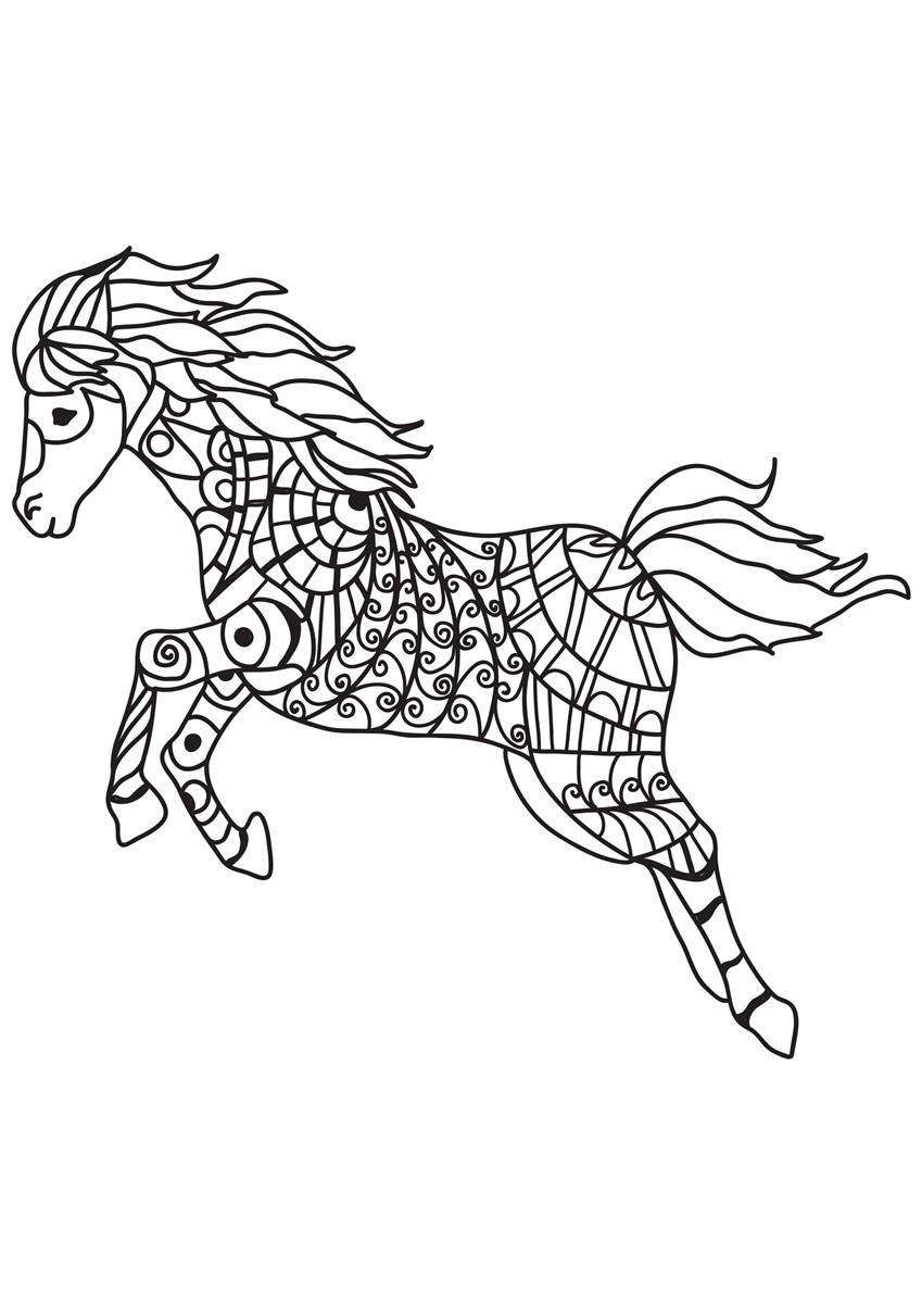 Dibujo para colorear saltos de caballos