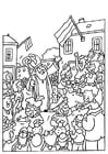 Dibujo para colorear San NicolÃ¡s y los Pieten