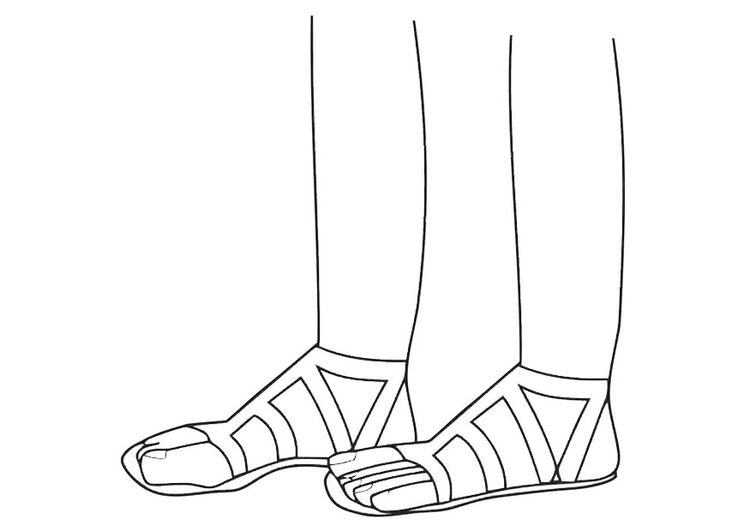 Dibujo para colorear sandalias