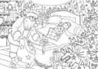 Dibujos para colorear Santa trae regalos