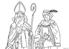 Dibujos para colorear Santa y Piet