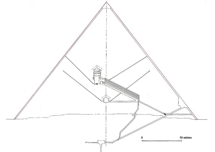 Dibujo para colorear SecciÃ³n de pirÃ¡mide de Keops, Gizeh