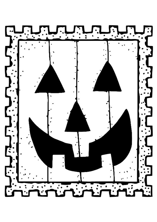 Dibujo para colorear sello de halloween