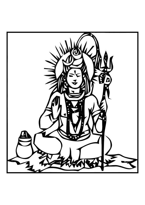 Dibujo para colorear Shiva - Dibujos Para Imprimir Gratis