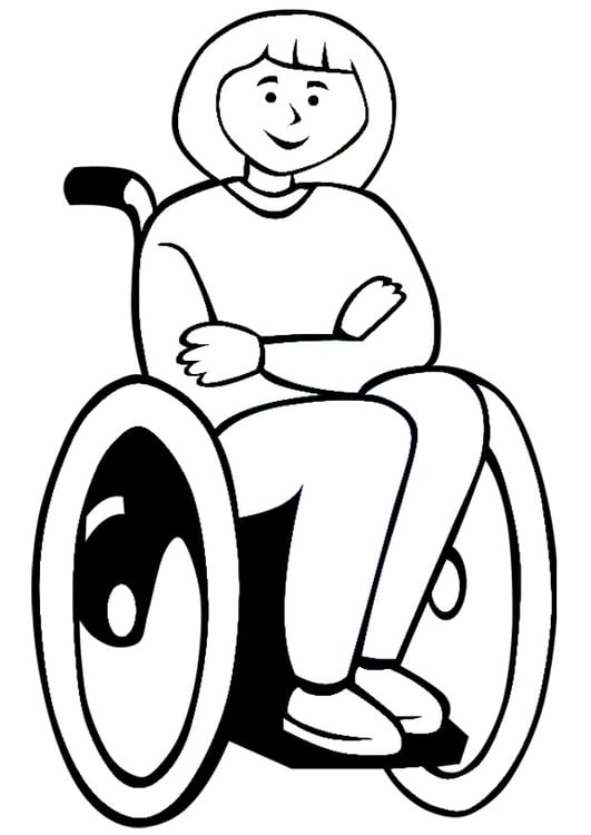 Dibujo para colorear silla de ruedas