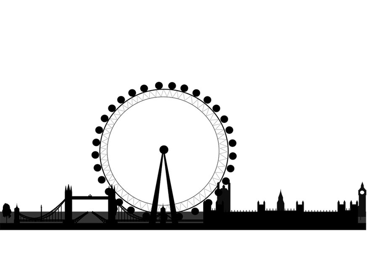 Dibujo para colorear silueta de Londres