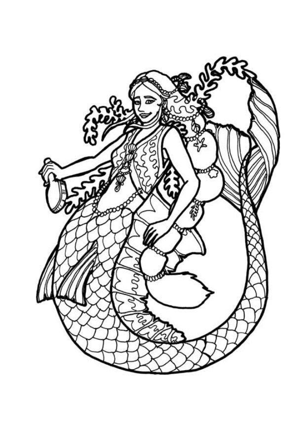 Dibujo para colorear Sirena
