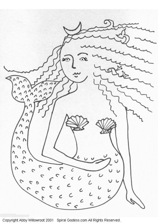 Dibujo para colorear Sirena