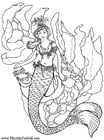 Dibujo para colorear Sirena en el agua