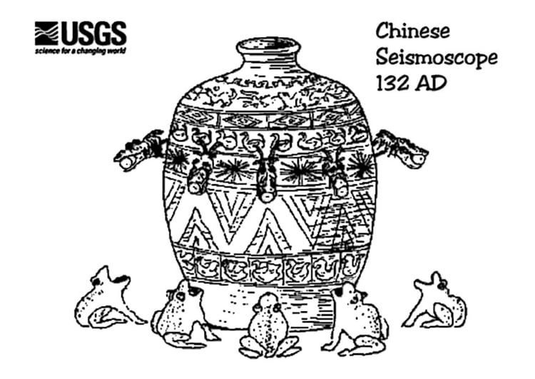Dibujo para colorear SismÃ³grafo chino, 132 DC