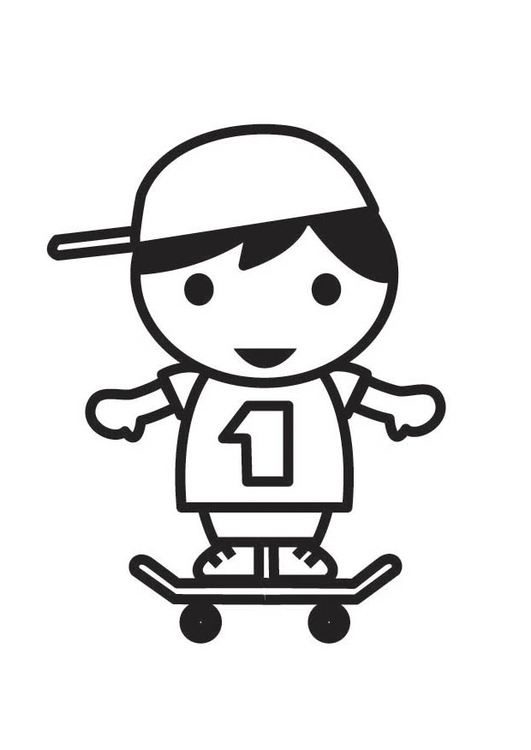 Dibujo para colorear skater cholos faciles Dibujo para colorear skater