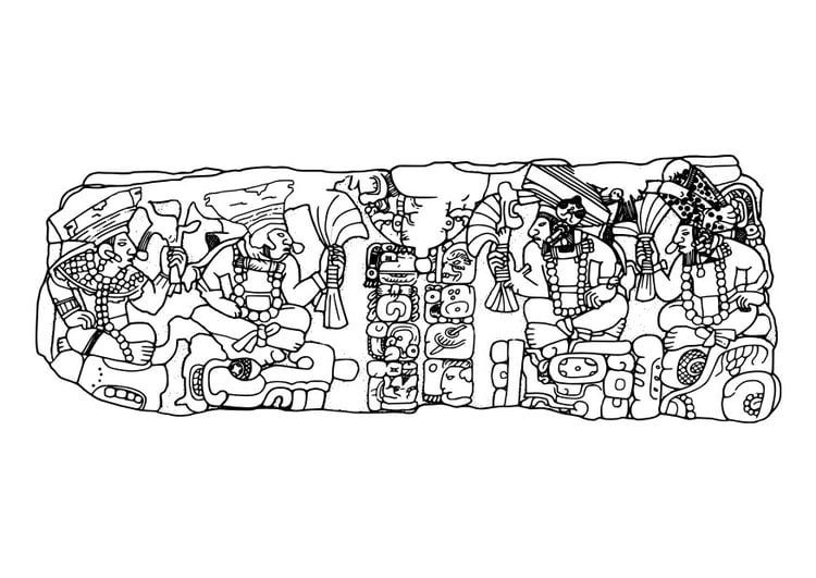 Dibujo para colorear soberanos mayas