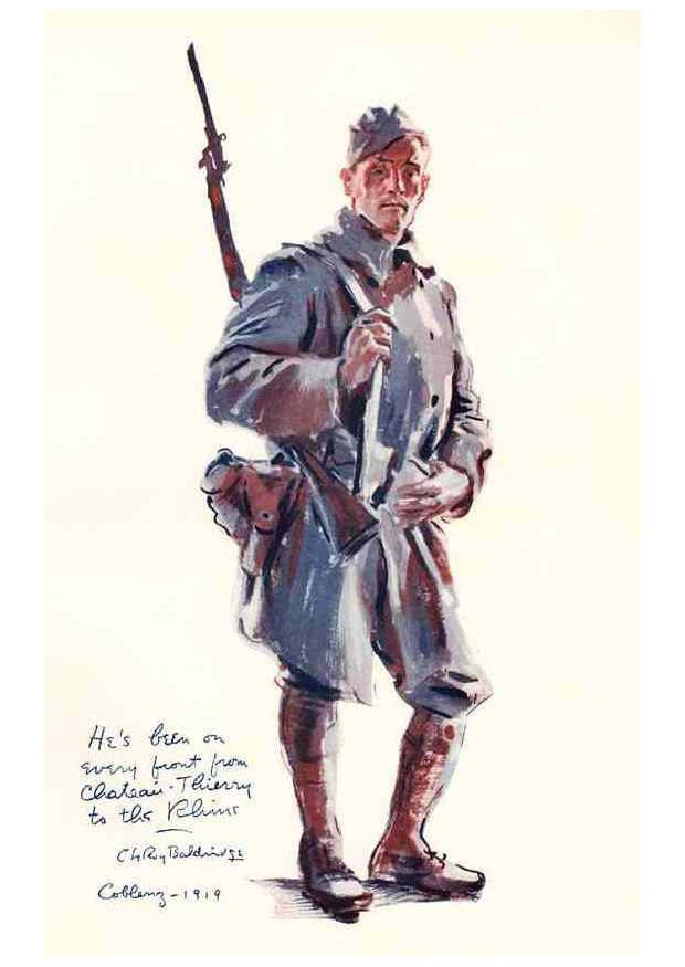 Dibujo para colorear Soldado del frente Primera Guerra Mundial