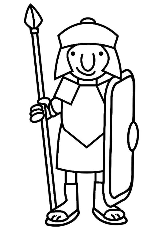 Dibujo para colorear soldado romano