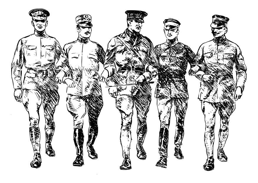Dibujo para colorear soldados de la primera guerra mundial