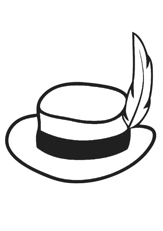 Dibujo de sombrero con pluma Para Colorear - Img 19350