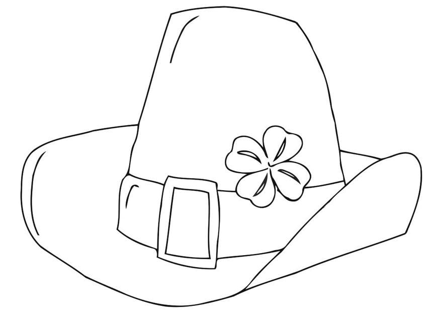 Dibujo para colorear sombrero del DÃ­a de San Patricio