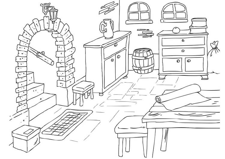 Dibujo para colorear sÃ³tano