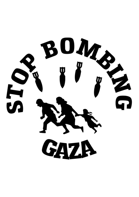 Dibujo para colorear stop a los bombardeos en Gaza