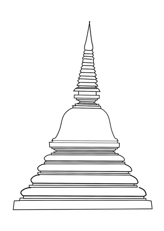 Dibujo para colorear stupa