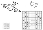 Dibujo para colorear sudoku - aviones