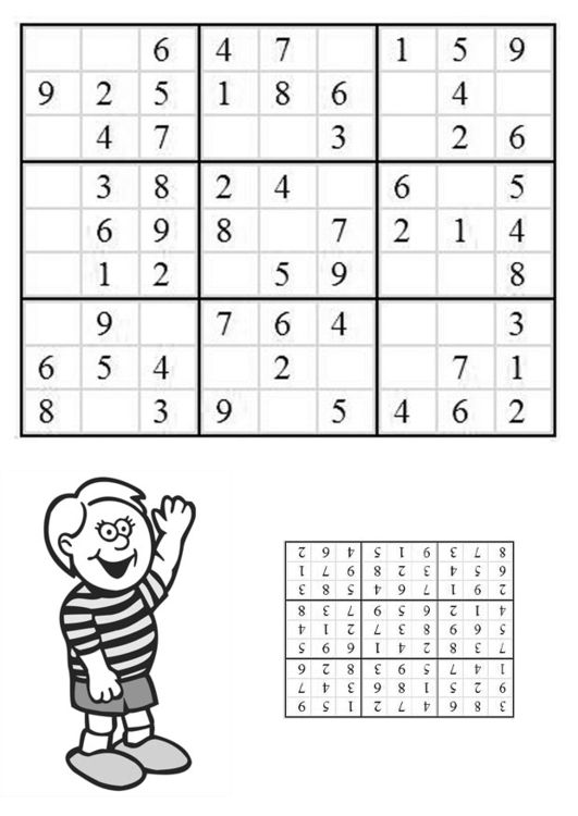 Dibujo para colorear sudoku - niÃ±o