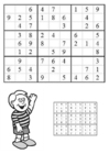 Dibujo para colorear sudoku - niÃ±o