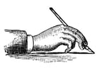 Dibujos para colorear sujetar un bolígrafo
