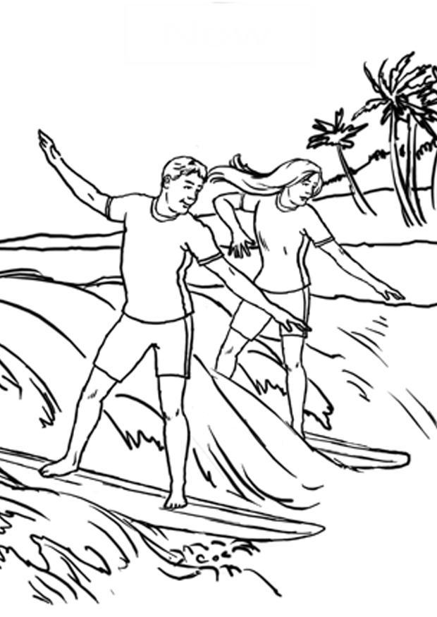 Dibujo para colorear Surfear