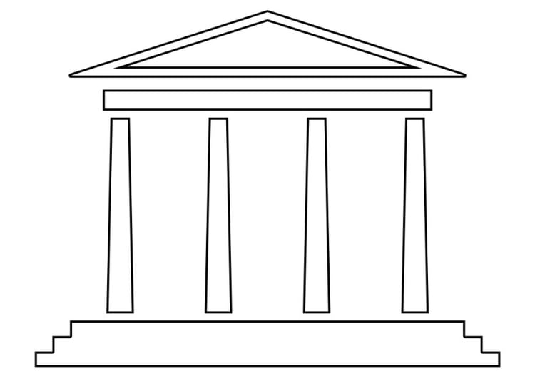 Dibujo para colorear templo