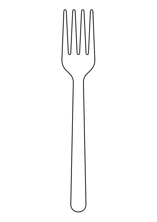 Dibujo para colorear tenedor