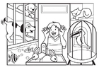 dibujo-para-colorear Tienda de mascotas