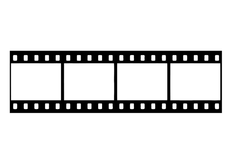 Dibujo para colorear tira de pelÃ­cula, negativo de pelÃ­cula