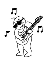 dibujo-para-colorear Tocar la guitarra