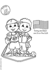 Dibujos para colorear Tommy y Sean de los EEUU