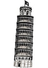 Dibujo para colorear torre de Pisa