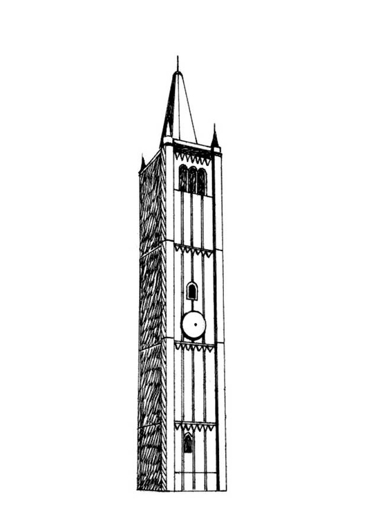 Dibujo para colorear torre del reloj