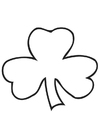 Dibujo para colorear trÃ©bol irlandÃ©s - Shamrock