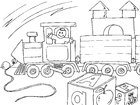 Dibujos para colorear tren de juguete
