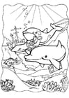 Dibujos para colorear Tres delfines