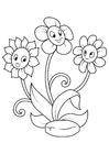Dibujos para colorear tres flores
