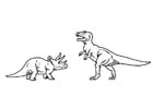 Dibujo para colorear Triceratops y t-rex