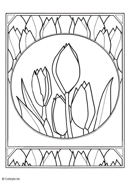 Dibujo para colorear Tulipanes