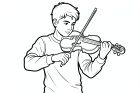 Un niño toca el violín.