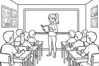 un profesor en el aula